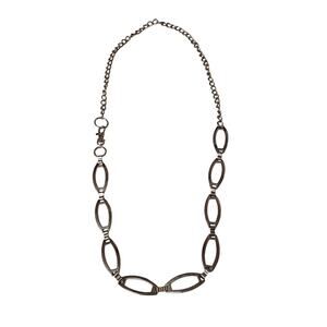 Silver Tone Chain Belt Oval Link Adjustable Lobster Clasp 48in Waist Chain